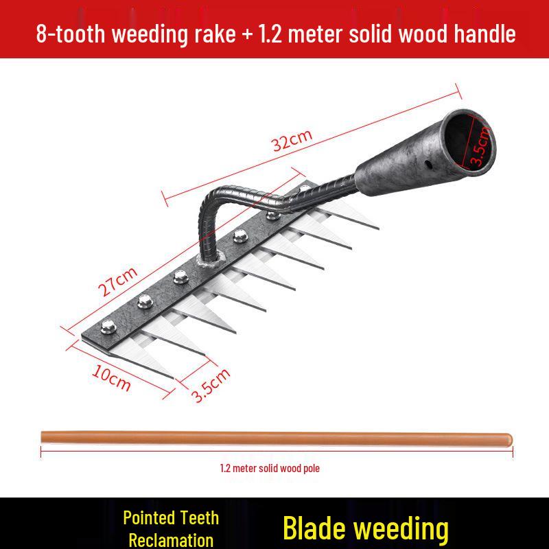 Manganese Steel Five-Tooth Weeding & Planting Rake - Multifunctional Soil Loosening Tool