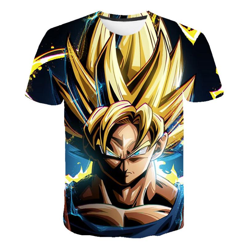 Dragon Ball T Shirt Çocuk Üstleri Tişört Anime Figürleri Son Goku Süper Saiyan T-shirt Erkek Çocuk T-shirtleri Çocuk Giysileri Yaz Kısa Kollu