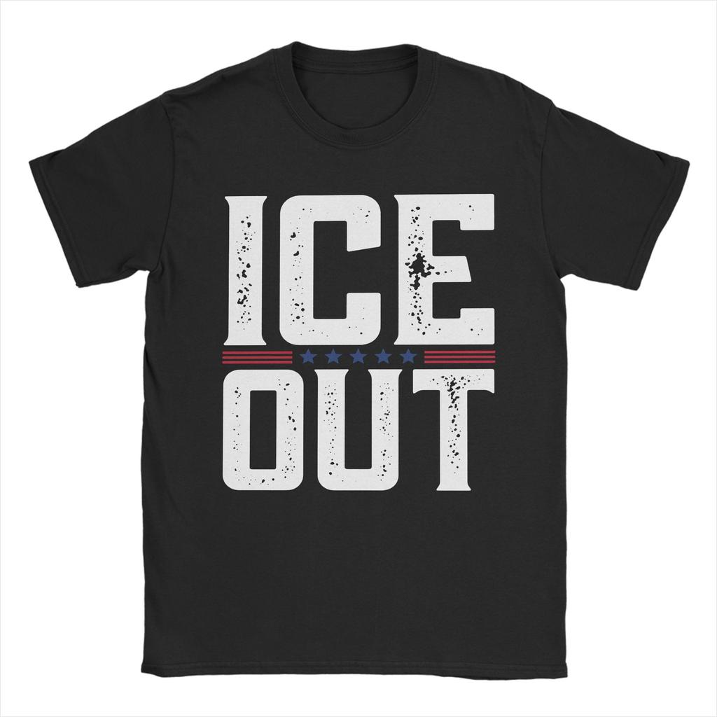 Ice Out No HuUnisex is Illegal US Unisex T Shirt Vintage Tees Short Sleeve Crewneck TShirts Cotton Printed Tops