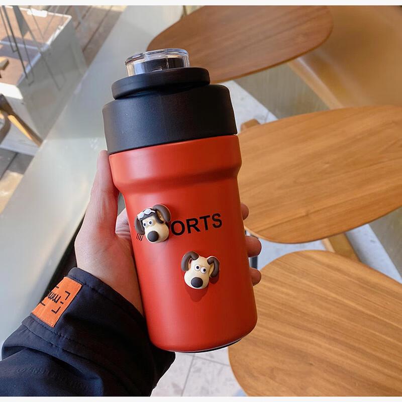 

Stainless Steel Portable Coffee Thermos with Straw