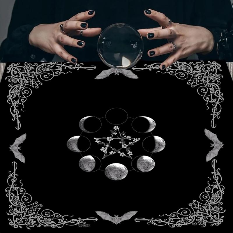 Moonphase Star Pattern Astrology Tablecloth Tarot Divinations Tablecloth Altars Cloth Divinations Board Game Accessory