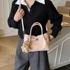 Urban Style Water Bucket Shoulder Bag For Women With Details And Zipper