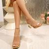Mode Sommer Damen Schuhe Lässig Eckiger Zeh Offen Transparent Hohe Absätze Damen Sandalen Partykleid Damen Hausschuhe Zapatos De Mujer
