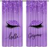 Lips Curtains, Retro Comic Pop Art Girl Applying Red Lipstick Makeup Concept Halftone Background Blackout Rod Pocket Curtains