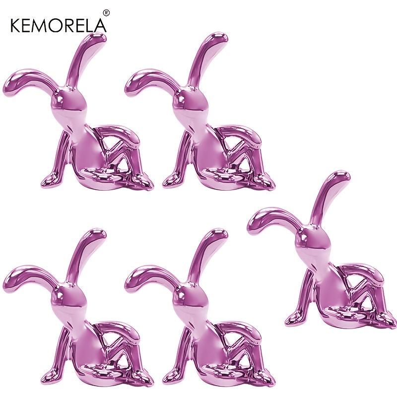 KEMORELA 5 шт. Фиолетовые гальванизированные кролики Две опциональные фигурки Подходят для гостиной Настольные украшения кролики