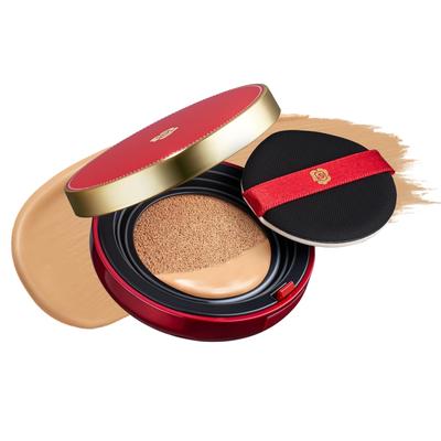 Aluce Luce Plus Cushion Foundation with Puff (02 Natural Ochre) / For Women In Their 30s, 40s, 50s, and 60s / High Coverage / Moisturizing / Serum Ing