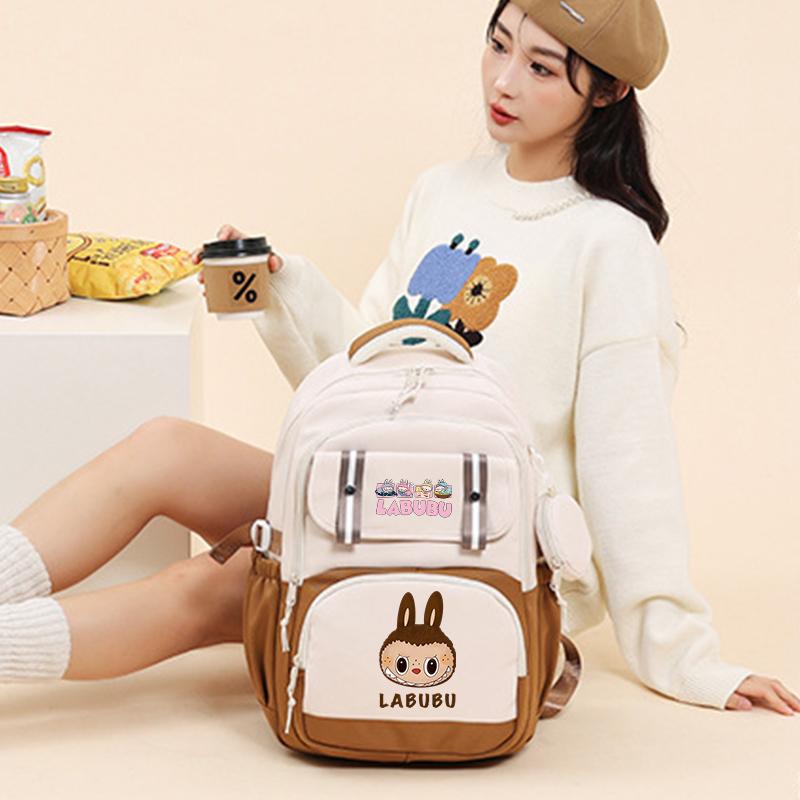 Cute Printed Backpack Teenager Student Girl Boy Knapsack Large Capacity Waterproof Casual Bag Coin Purse Women Laptop Bag Mochila
