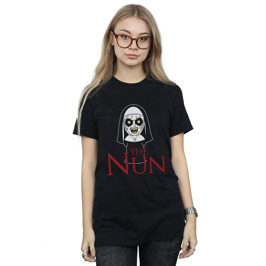 The Nun Womens/Ladies Chibi Scare Cotton Boyfriend T-Shirt