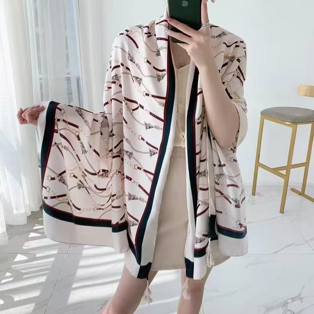 Chaka Salt Lake Great Northwest Tourism Ethnic Style Scarf Silk Scarf Women'S Summer Seaside Beach Shawl Sunscreen Thin