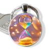 Eleganter bunter Sanduhr-Schlüsselanhänger mit Legierungsrahmen und niedlichem Stil für Geschenk und Accessoires
