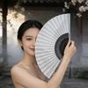 Vintage Chinese Style Folding Fan Fabric Fan Dance Fan Portable Summer Hand Fan Stage