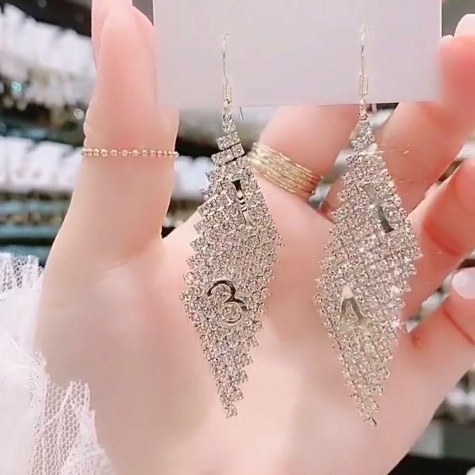 Módní dlouhé visací náušnice 2021: Stříbrné háčky 925, Exagerovaný evropský a americký styl, Temperamentní design