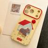 Korean 3D Cartoon Pony Horse Glitter House Phone Case For iPhone 17 16 15 14 13 12 Pro Max Shockproof Protective Soft Cover