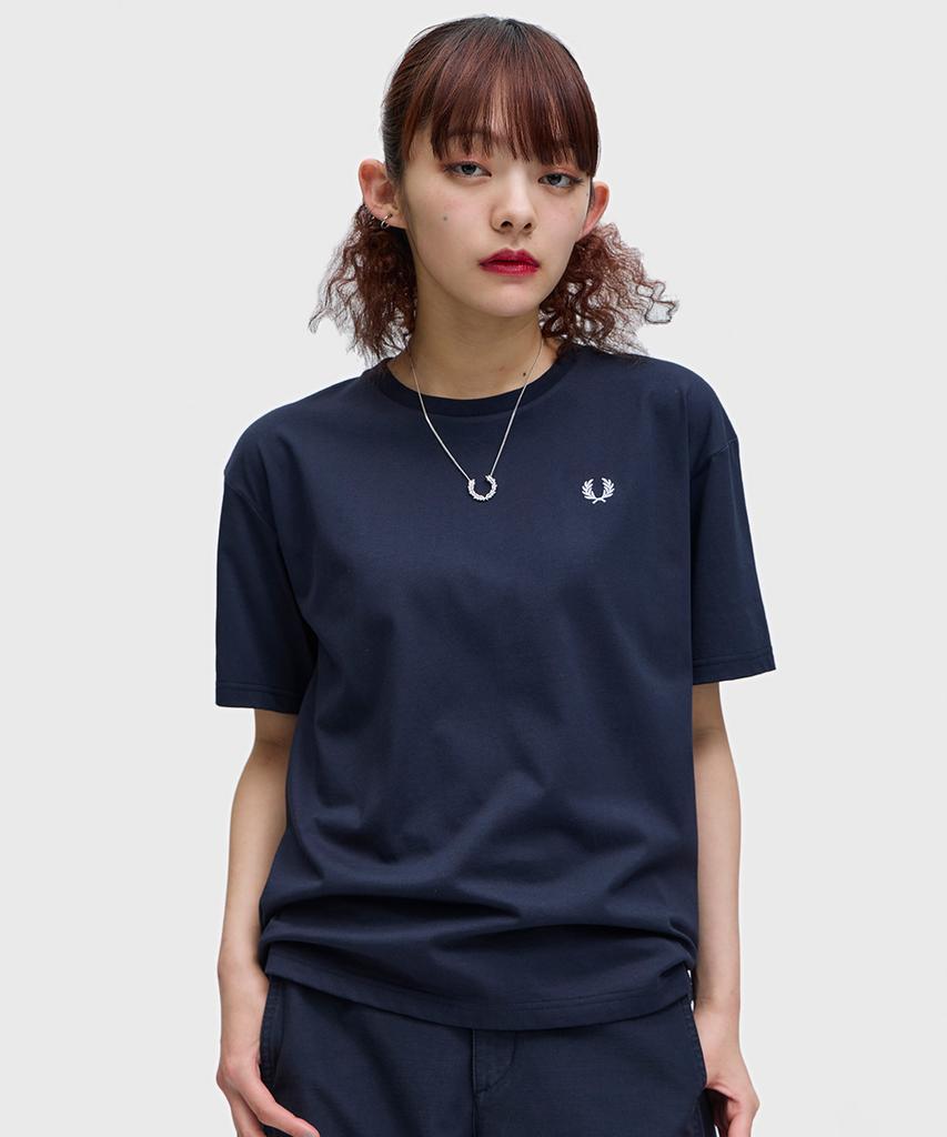 FRED PERRY [Womens] Crewneck T-Shirt - Navy Afpf2611142-311