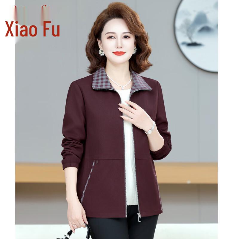 Jachetă cu fermoar casual largă de toamnă timpurie pentru mama Xiaofu