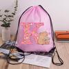 Capibara Girls Drawstring Backpack Cute Capybara Letter A-Z Storage Bag Kids Outdoor Sport Travel Rucksack Children Gifts