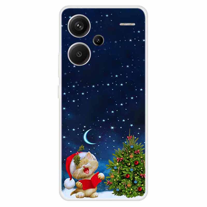

For Xiaomi Redmi Note 13 Pro+ 5G Case Soft TPU Phone Cover Merry Christmas Reading Book