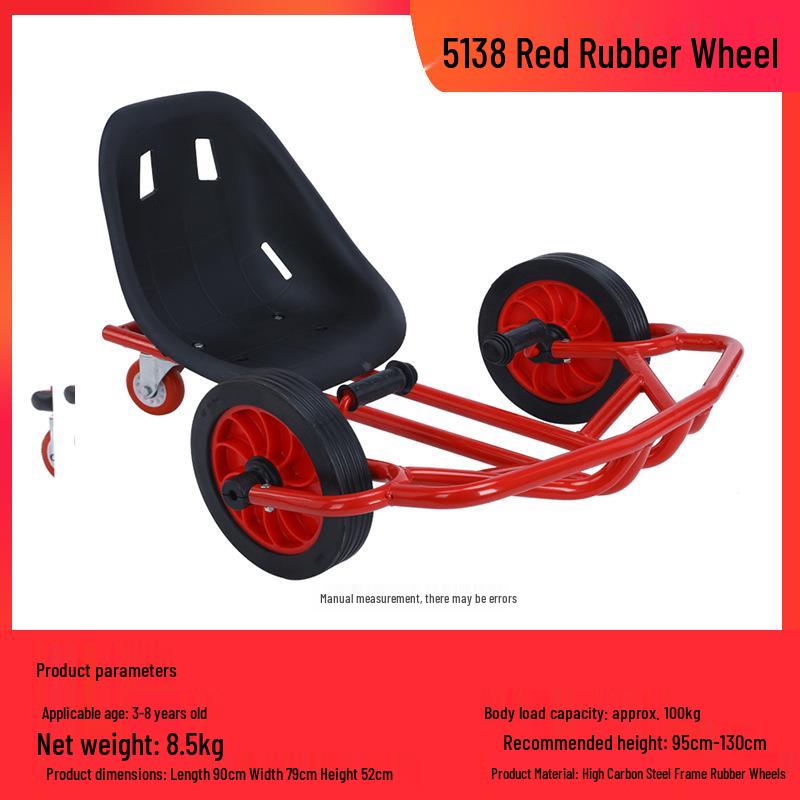 Children's Double Pedal Tricycle with Basket for Outdoor Play