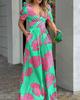 2023 Spring Women's Fashion V-neck Waist-Cinching Wide-Leg Jumpsuit