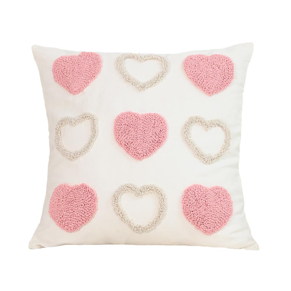 Пышная Стеганая Наволочка Cojines Трехмерное Сердце Вышитая Наволочка для Подушки на День Святого Валентина Декор для Дома 45x45cm