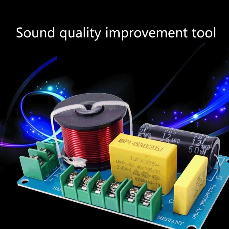 2 Pieces 3-Way Audio Frequency Dividers HiFi Filter Circuit Board Stereo Speaker Crossover Filters Treble/Alto/Bass 200W