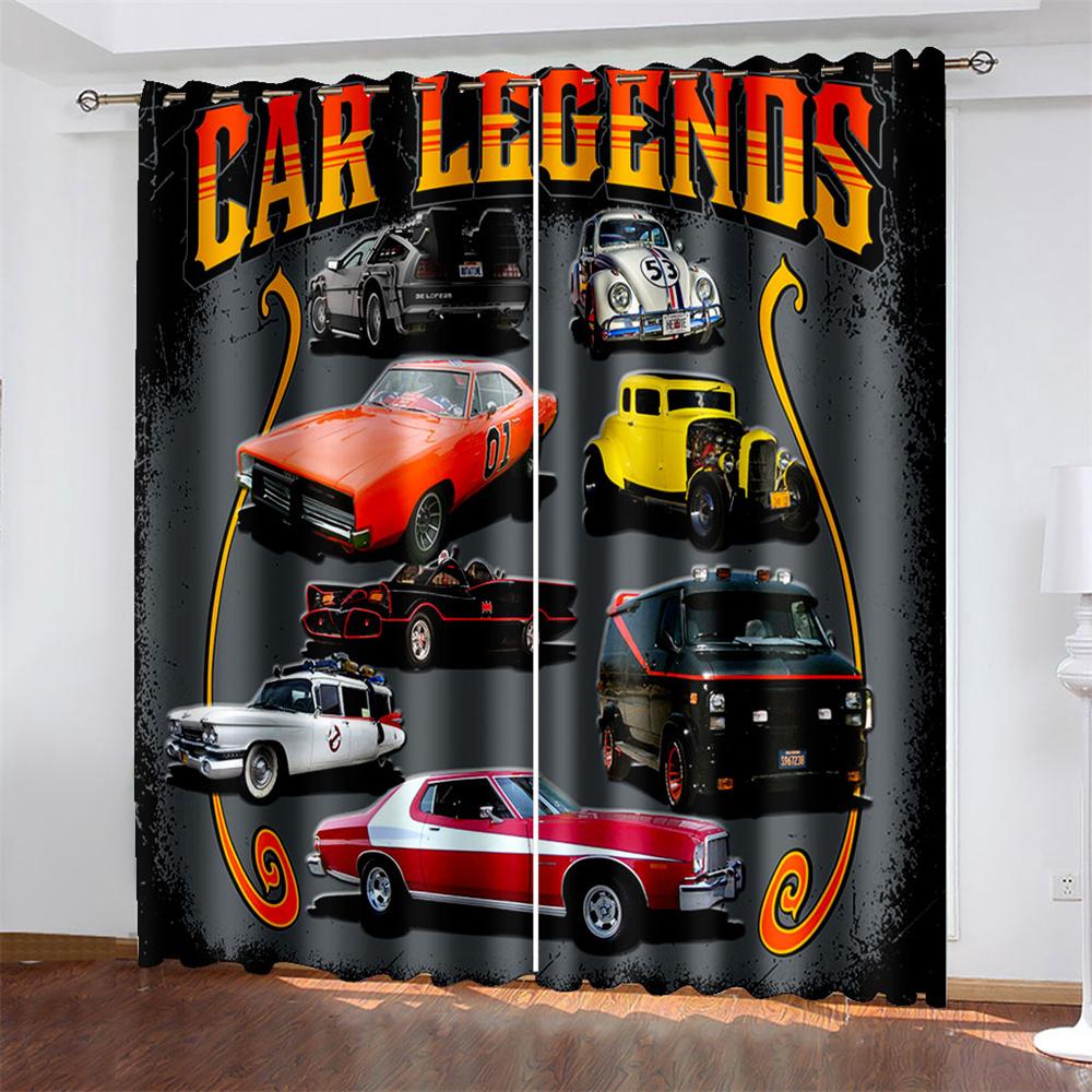 

Тканые шторы с принтом в виде мультяшных машин, затемняющие шторы для спальни с двумя независимыми шторами слева и справа 132cmx160cm