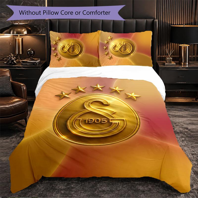 Biancheria da letto a tema Galatasaray FC Set 3 Pezzi Copripiumino Biancheria da letto decorativa per camera da letto per adolescenti Decorazione per la casa