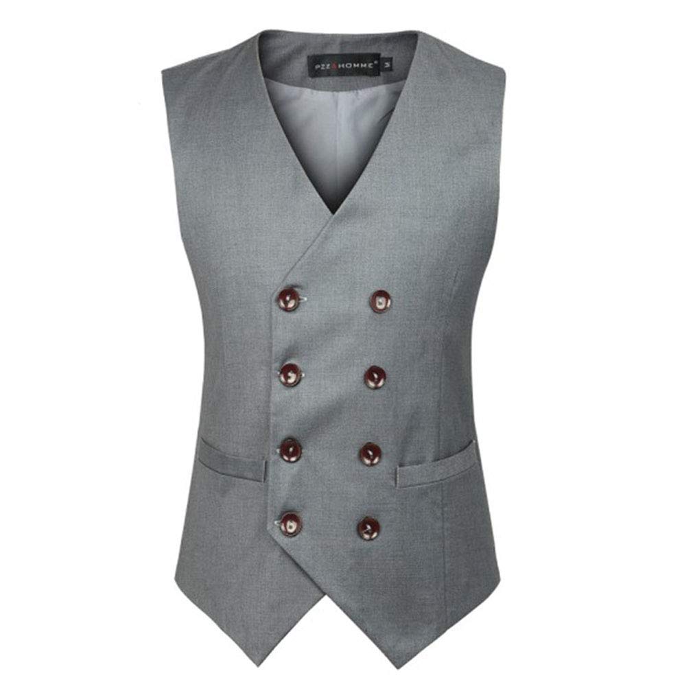 

Business Vest for Plain Suit Double Suit Slim Buckle High Large Size [BARYPORY] Men, Vest, Breasted, Formal, Tailored, Fit, Gentleman, Included,