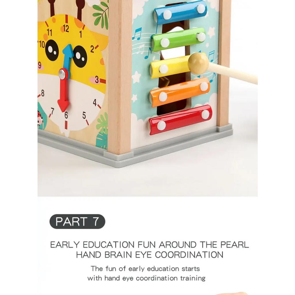 Montessori Wooden Children's Toys Multifunction Beaded Treasure Box Preschool Baby Building Blocks Early Education Kids Toys