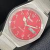 AUTOMATIC VINTAGE SEIKO 5 JAPAN 6309A MENS ARABIC RED COLOR DIAL WATCH A701213-5 R206a-a701213