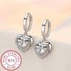 High-quality 925 Sterling Silver Crystal Fashion Circle Hoop Earrings for Woman Wedding Party Gift Street Versatile Jewelry