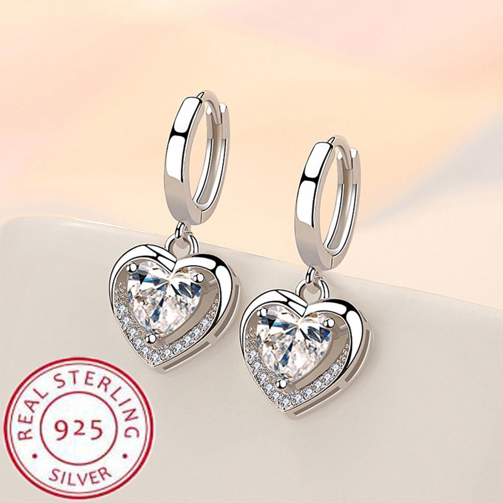 Boucles d'Oreilles Créoles Cercle Mode en Argent Sterling 925 de Haute Qualité pour Femme Cadeau de Mariage Fête Bijoux Polyvalents de Rue