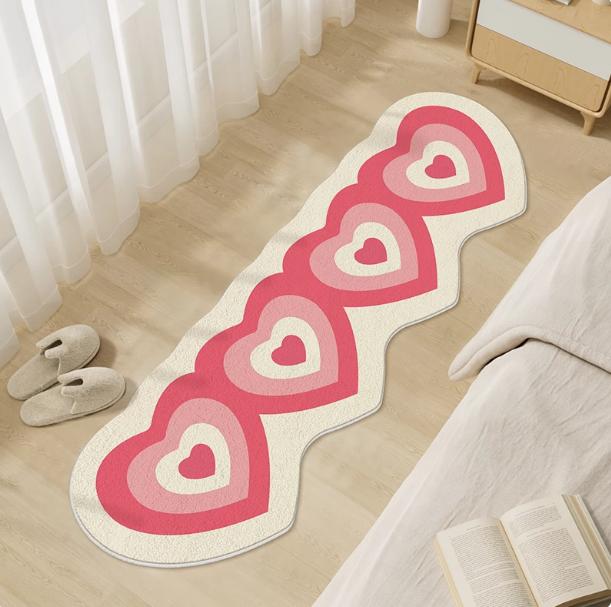 Irregular Shape Rugs for Bedroom Heart Shape Living Room Decoration Girl Carpet Thickend Plush Bedside Rug Fluffy Soft Floor Mat