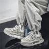 Herrskor Platt Mesh Andningsbara Casual Sport Tjock Sula Trend Alla Utomhus Gång Löpning Sneakers Mode Student Board Shoe