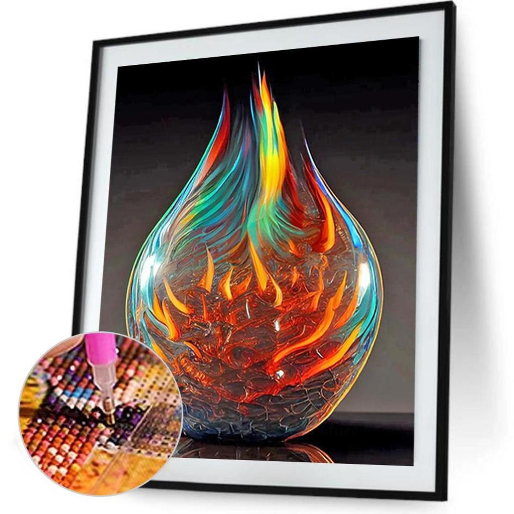 5D DIY Diamond Rhinestone Drawing Full Round Drill Sculpture Kit Diamond Drawing Resin Canvas Decoration for Living Room Bedroom