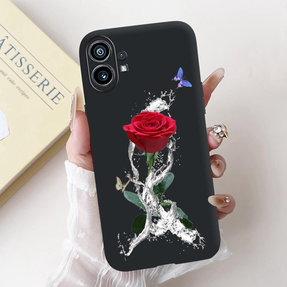 Fashion Painting Phone Case For Nothing Phone (1) Black Silicone Soft Cover For Nothing Phone One Phone1 Cases Bumpers