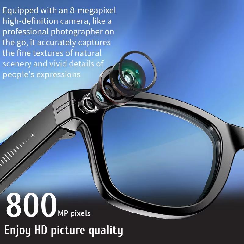 Neues Upgrade Intelligente Brille mit Kamera Videoaufnahme KI Fotoerkennung Bluetooth Anruf KI Übersetzung Sprach Sonnenbrille für Männer Frauen UV Schutz