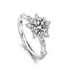 Trendy Five-Pointed Star Moissanite-Style Adjustable Open Ring