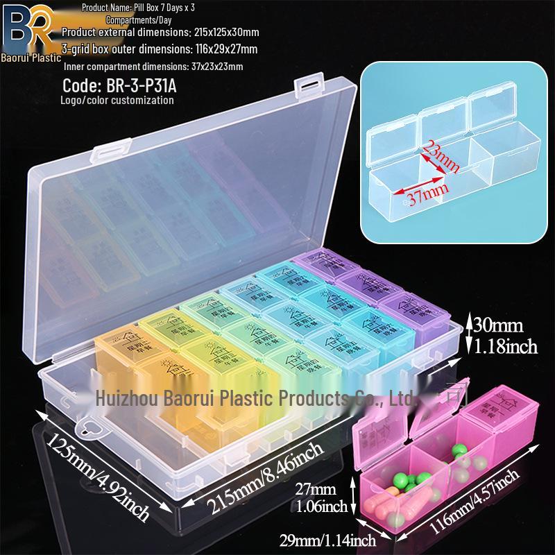 7-Day Round Petal Pill Box: Compact 7-Grid Medicine Organizer for Travel