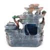 Decorative Resin Fountain with LED Light & Mist Maker - Hand Painted Tabletop Fountain - Multicolor Home Decor for Office Desk