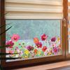 Beautiful Colorful Flowers Wall Stickers Glass Windows Decor Mural Room Window Home Decoration Self-Adhesive Decals