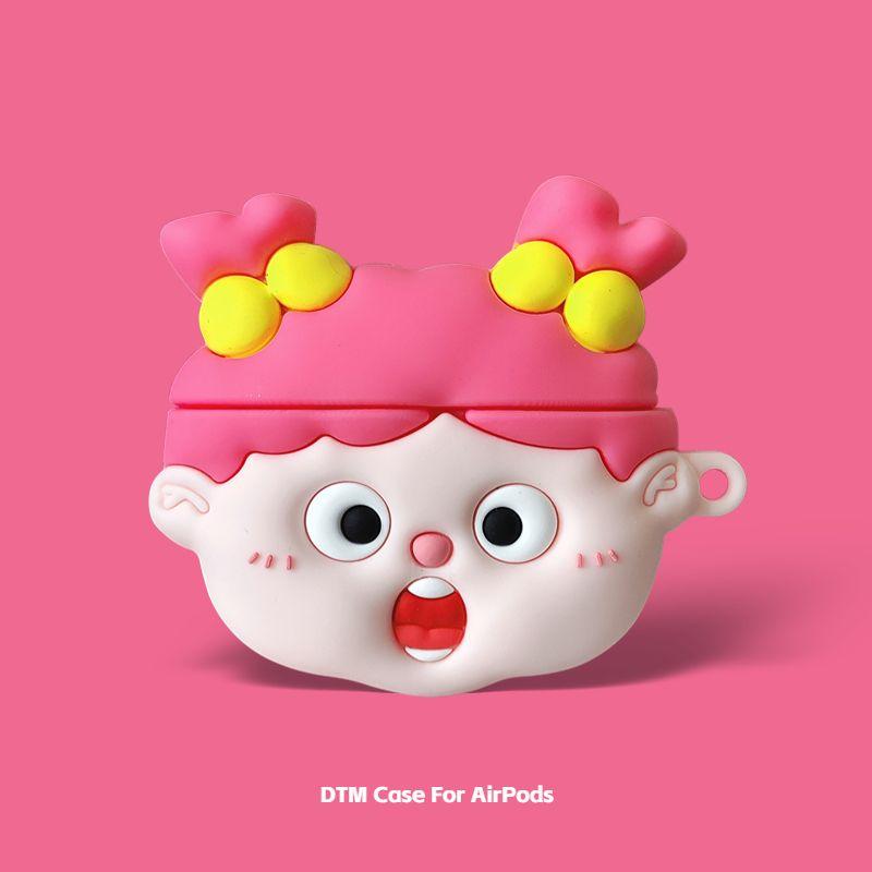 

Sausage Mouth 3 Second Generation and Third Generation Airpodspro Wireless Bluetooth Earbuds Case 4 Generation 5 Generation Silicone Drop-Resistant AirPods 1/2 Generation Surprised expression girl]