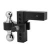 Adjustable Trailer Hitch 6in Drop Rise 12500LBS Capacity Stainless Steel for 2in Heavy Truck GTW Traction Hook Receiver