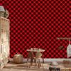 Red Checkered Wallpaper for Living Room and Bedroom 50x1000