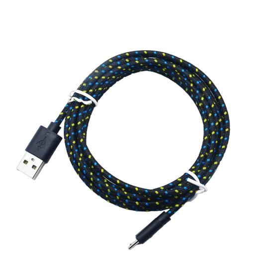 2.4A Fast Charging Data Cable Cord Phone Cable Nylon Braided Micro USB Charger & Data 50cm чёрный