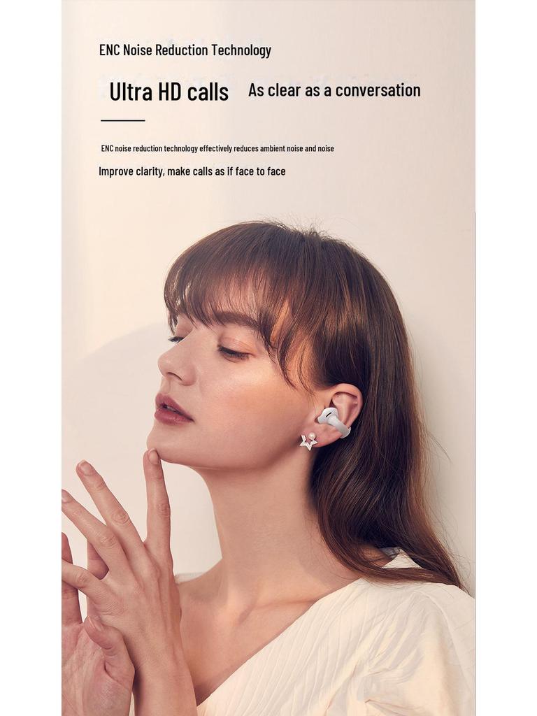 Akıllı Gürültü Engelleme Özellikli TWS Kulak Klipsli Spor Bluetooth 5.3 Kulaklık