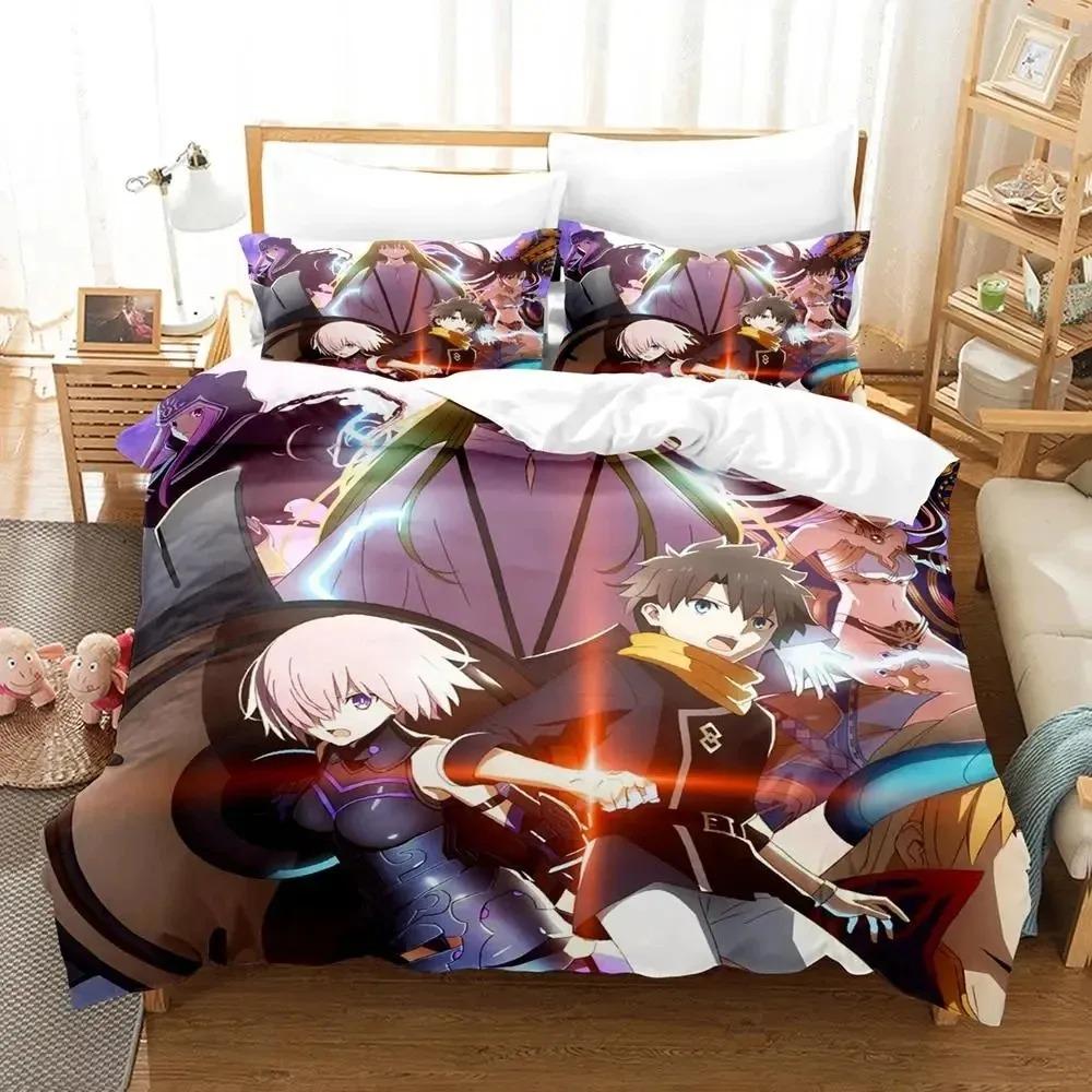 Anime Fate Grand Order Bedding Set Duvet Cover Bed Set Quilt Cover Pillowcase Comforter king Queen Size Boys Adult Bedding Set