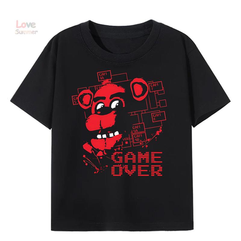 2026 Взрослая футболка с принтом Five Nights At Freddy s, спортивная повседневная футболка FNAF At Freddys для мужчин, женская летняя с коротким рукавом S красный