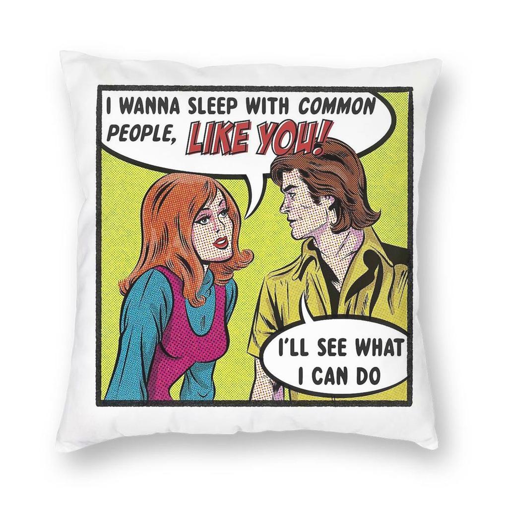 Pulp Band Common People Pillowcase Polyester Linen Velvet Printed Zip Decor Pillow Case Room Cushion Cover 45X45