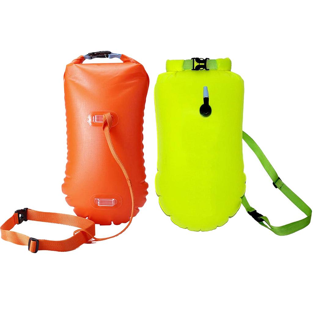 1/2Pcs Swim Buoy Float for Open Water Swimming Safety Float with Adjustable Waist Belt Waterproof Dry Bag for Swim Train Kayaker